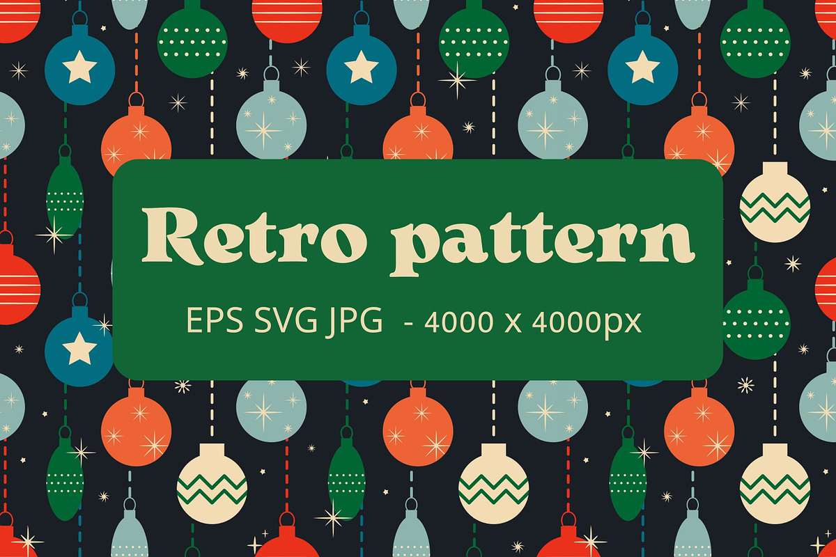 Christmas Pattern with Tree Toys, a Pattern Graphic by Art's and patterns