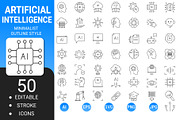 Artificial intelligence icon set, an Outline Icon by Icons (Thumbnail 1 of 3)