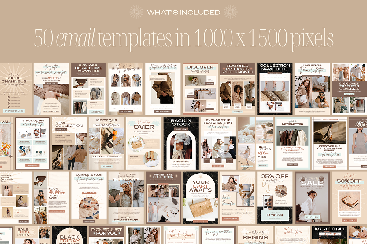 50 Fashion Ecommerce Emails Set, an Email Template by Creatif Foundry (Photo 2 of 9)