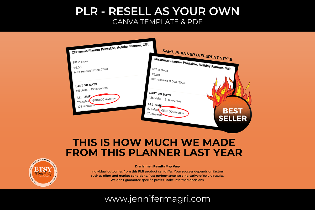 PLR Christmas Planner for Resellers, a Templates & Theme by Jennifer Magri Templates (Photo 6 of 8)
