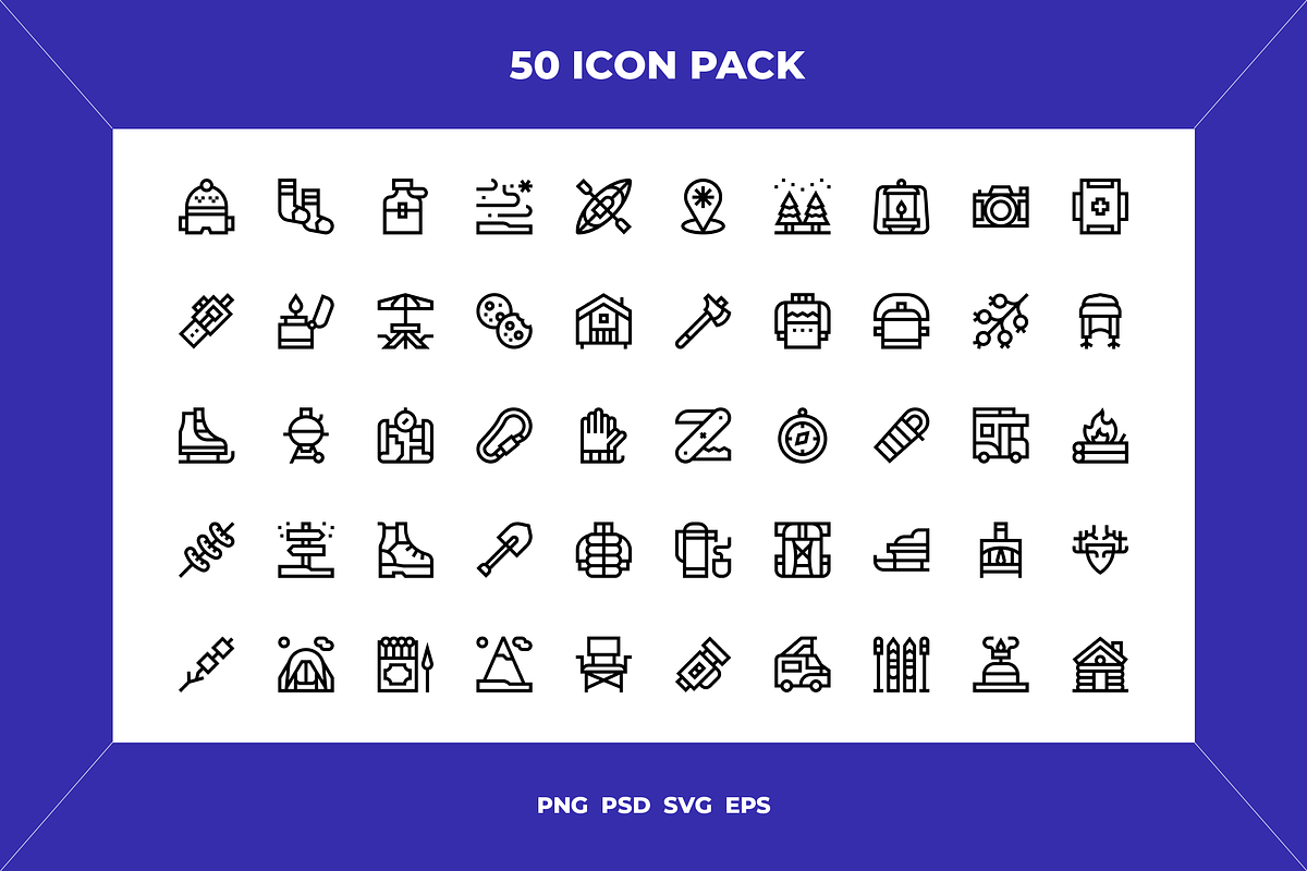 Winter camp icons, an Outline Icon by Wencory (Photo 1 of 2)