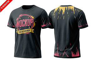 T-shirts Front And Back Mockup PSD, an Advertising Mockup by Bruno's Shop