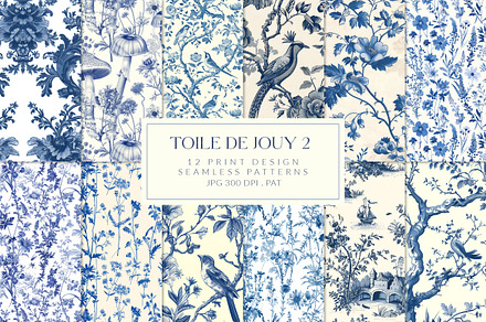 Toile De Jouy Print Design Patterns, a Pattern Graphic by Olya Creative