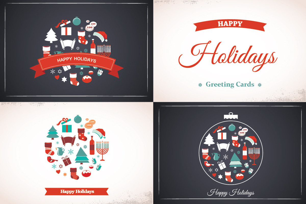 Happy Holidays Greeting Cards, a Decorative Illustration by jenny lipets