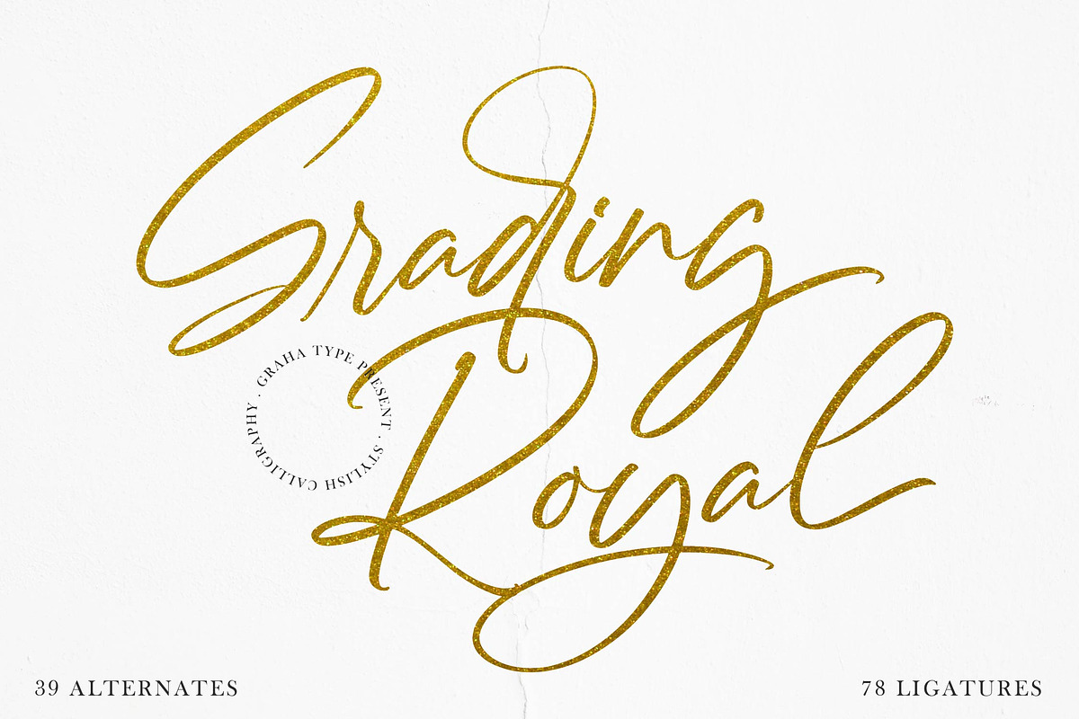 Grading Royal - Stylish Calligraphy, a Script Font by Graha Type (Photo 1 of 12)