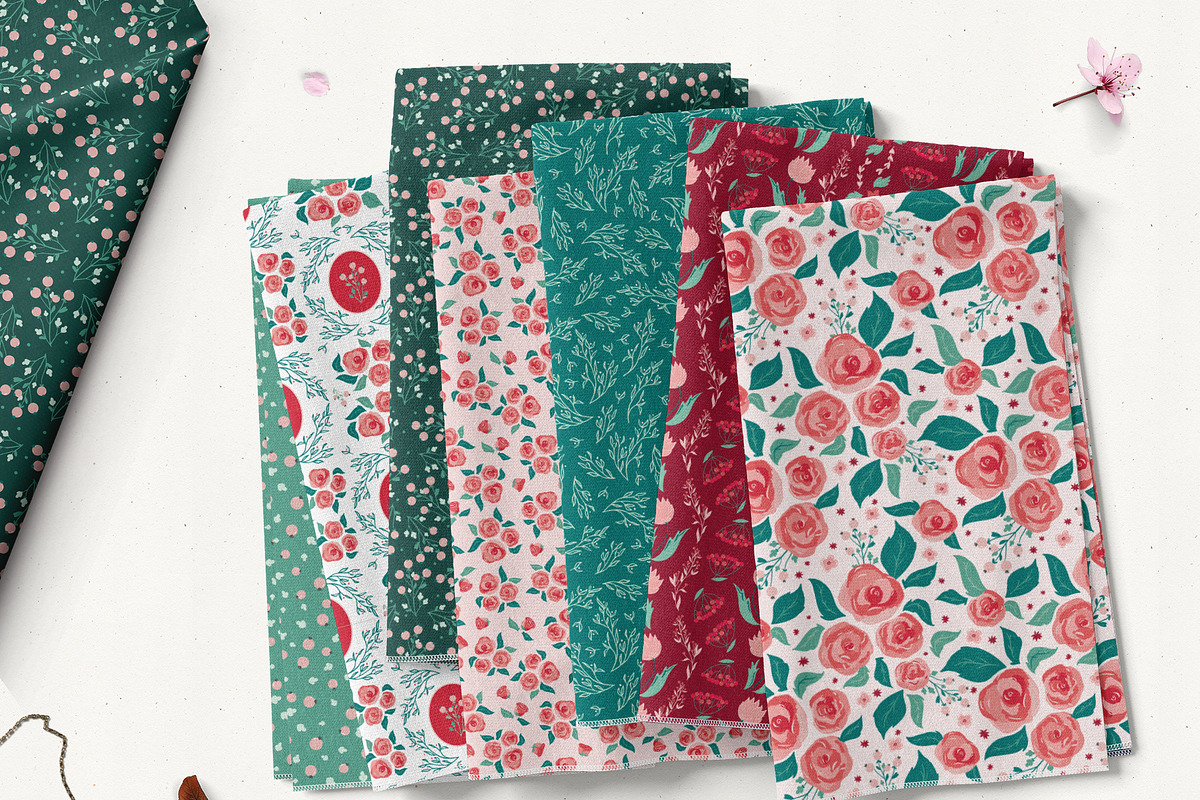Berries & Roses collection, a Decorative Illustration by Cozy pattern shop (Photo 6 of 7)