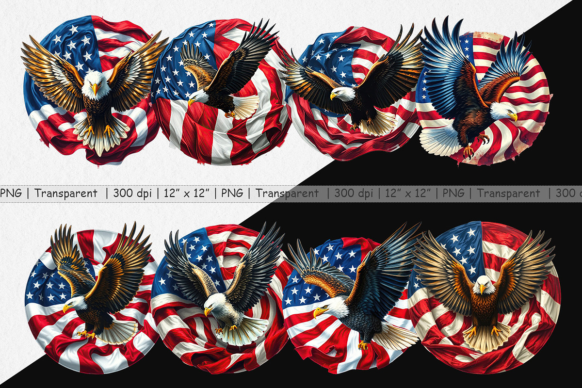 Eagle 4th of July Clipart, a Graphic by Artnoy (Photo 2 of 5)