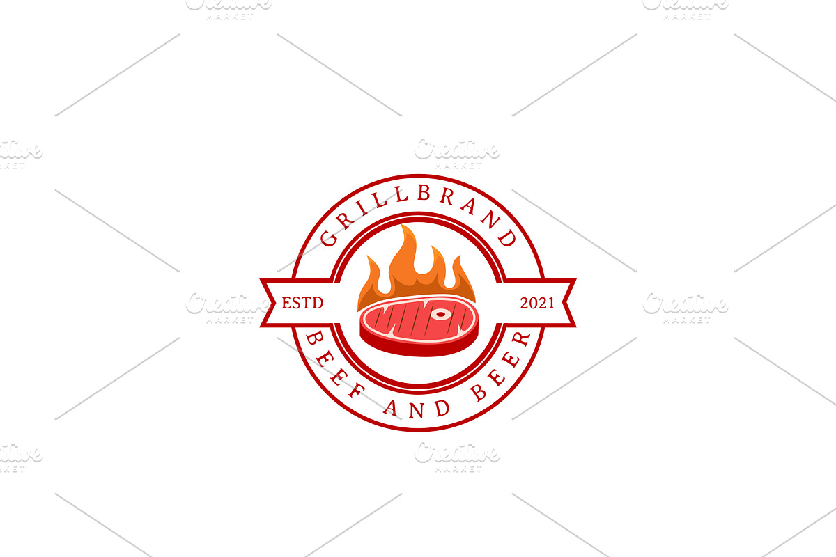 Steak Grill Logo Design