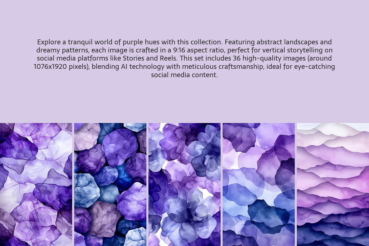 Purple & Violet Watercolor Textures, a Texture Illustration by AI Petr Creative Agency (Photo 2 of 7)