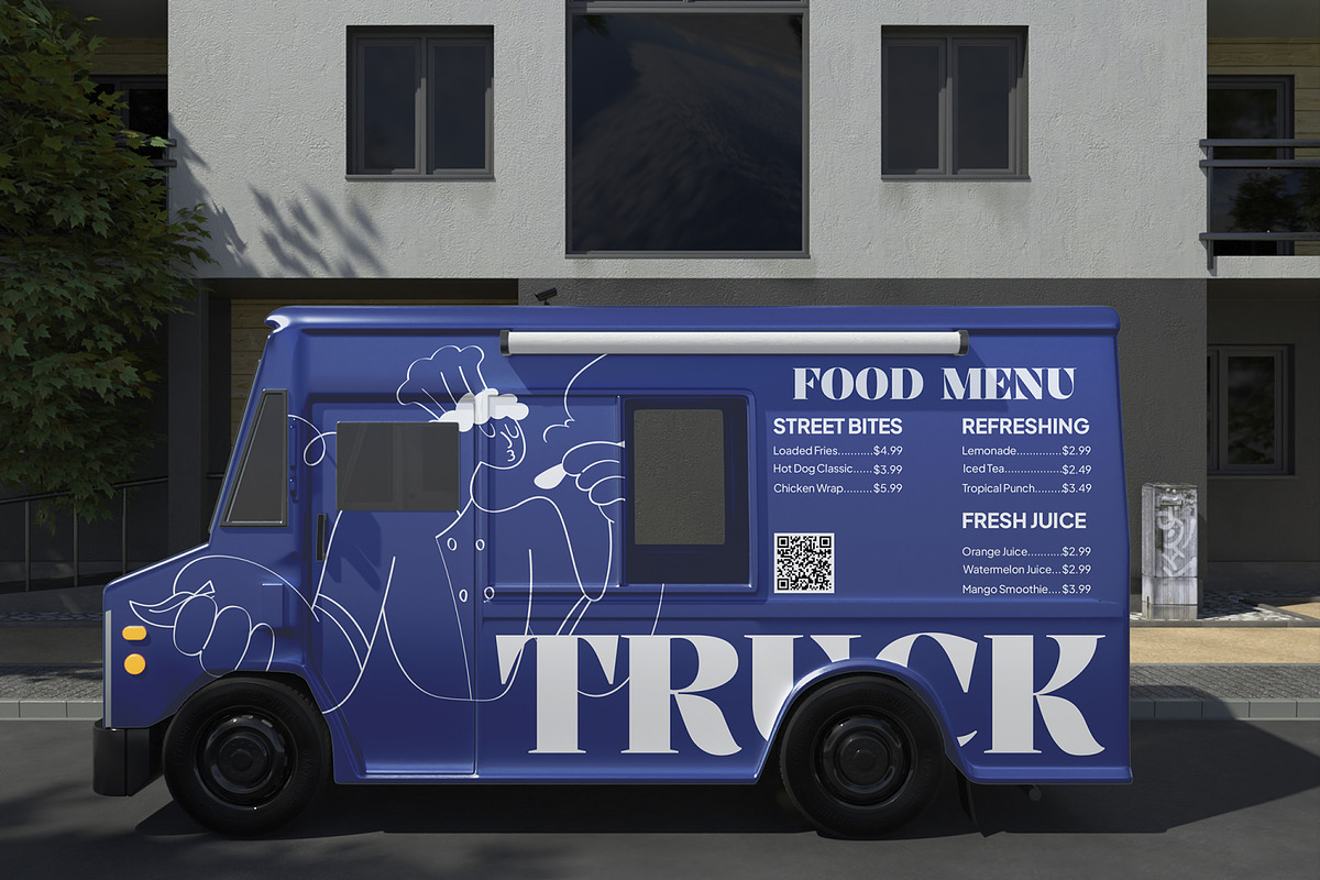 Food Truck Mockup, an Advertising Mockup by Unerispace (Photo 3 of 5)