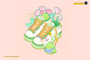Procreate Kawaii Sneaker Brush Pack, a Brush Add-On by Artbykimmyw (Thumbnail 3 of 9)