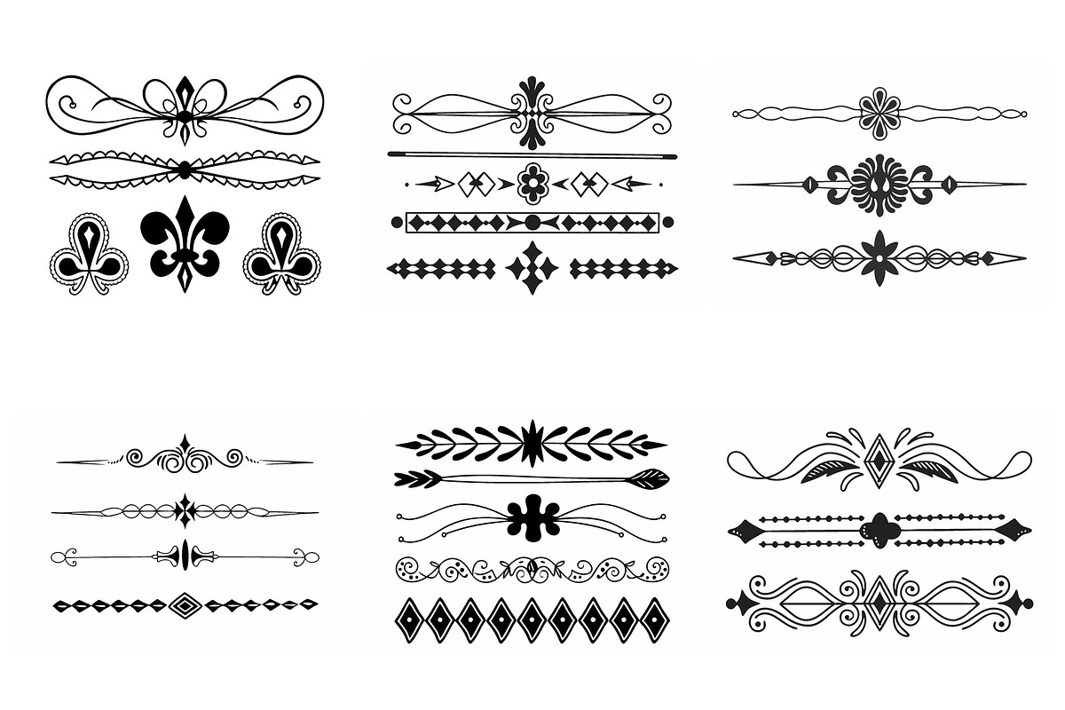 Diverse hand drawn decorative border, an Object Graphic by Billah Hub