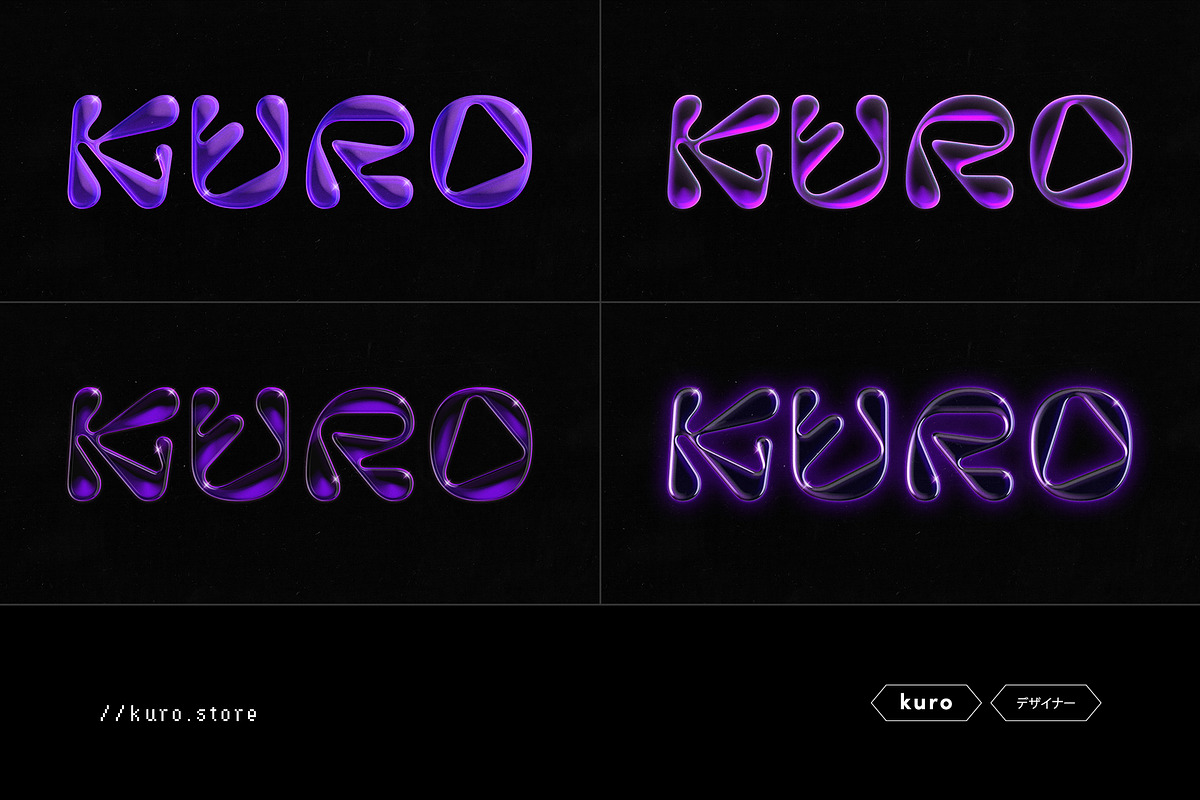 Purple Chrome Effect Bundle, a Layer Style Add-On by kuro (Photo 6 of 6)