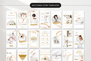 White & Gold Social Media Bundle Kit