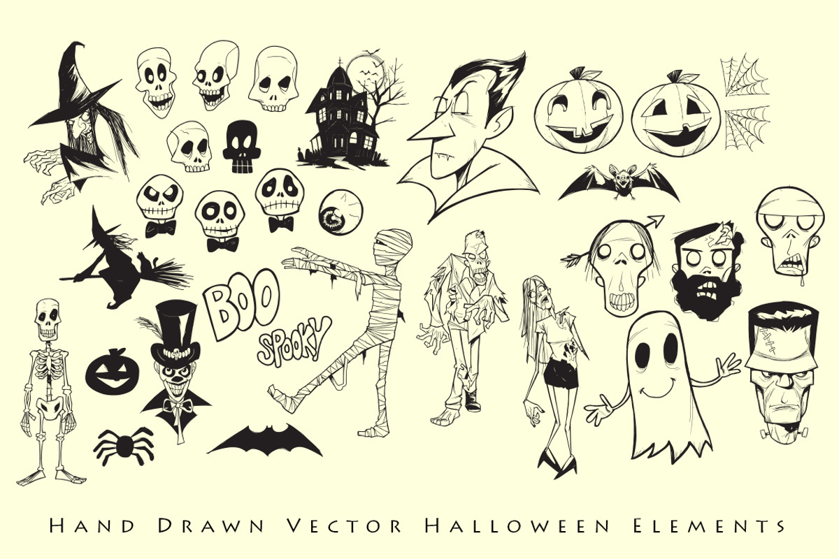 Hand drawn halloween vector preview 2