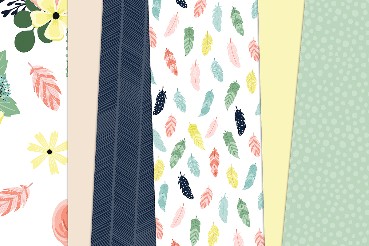 Boho Spring Digital Graphic Bundle, a Pattern Graphic by Paper Starr Studio (Photo 2 of 6)