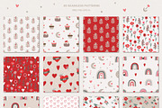 Boho Valentine's Day pattern clipart, a Food Illustration by Cozy pattern shop (Thumbnail 3 of 9)