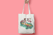 woman and flamingo on the beach, an Animal Illustration by gunaonedesign (Thumbnail 4 of 4)