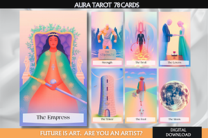 Aura Tarot Deck Colorful Tarot, a Decorative Illustration by Mugio