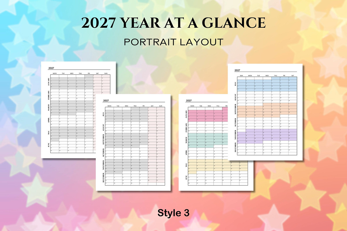 2027 Yearly at a Glance - Canva, a Templates & Theme by Adalin Shop (Photo 9 of 12)