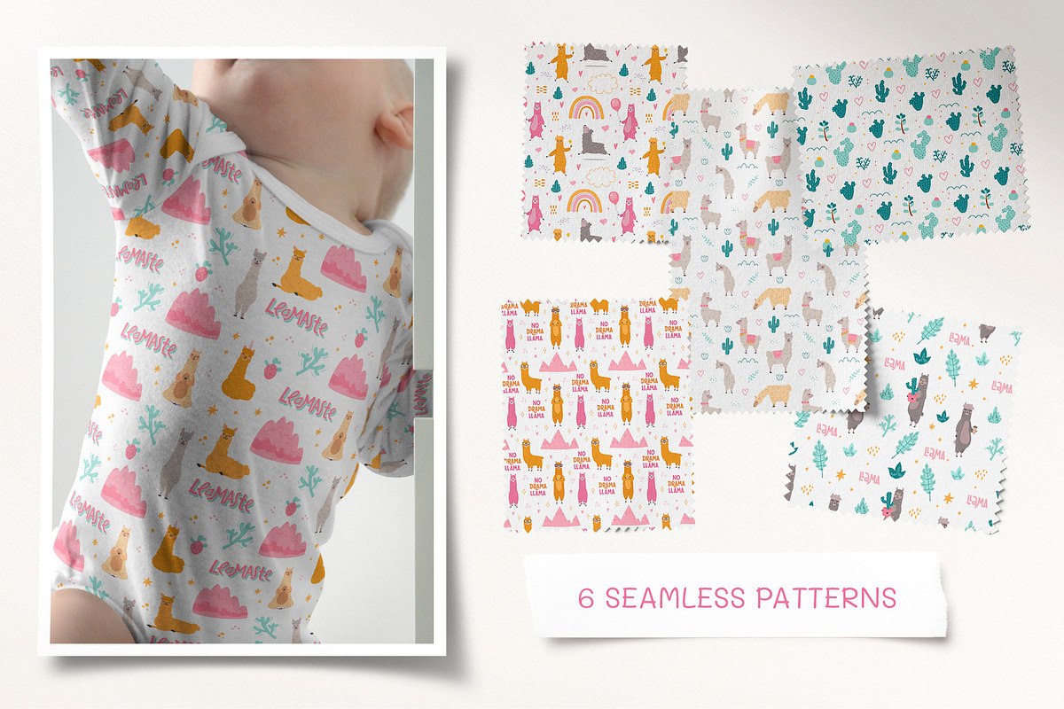 Llama - collection. Pattern and card, an Illustration by Mariart_i (Photo 8 of 9)