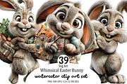 Whimsical Easter Bunny Clipart Bundl, an Illustration by SVGArt (Thumbnail 1 of 9)