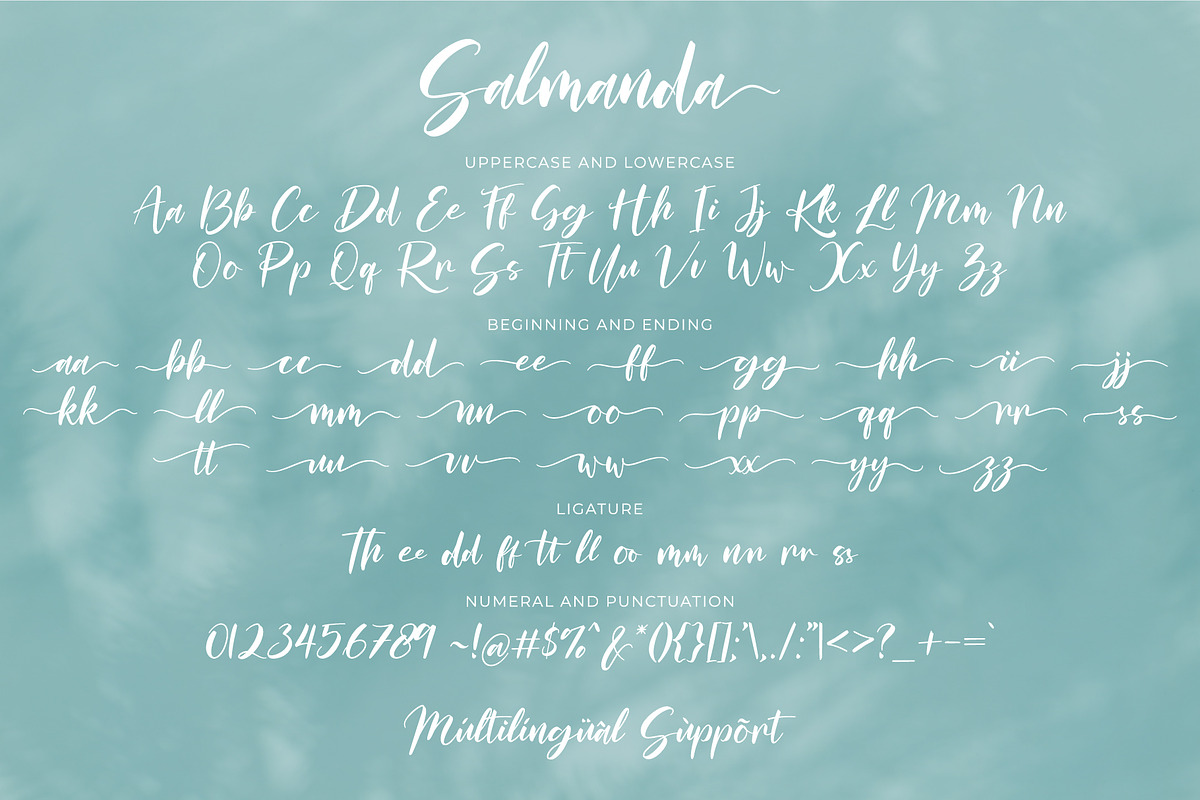 Salmanda - a handwritten script font, a Script Font by NendesKombet Studio (Photo 7 of 7)