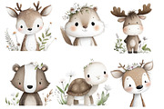 Watercolor Spring Woodland Animals, an Illustration by Designworld (Thumbnail 4 of 4)