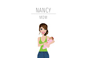 Mom & Baby Portrait Clip Art, a Person Illustration by Lauren Lesley Studio (Thumbnail 21 of 33)