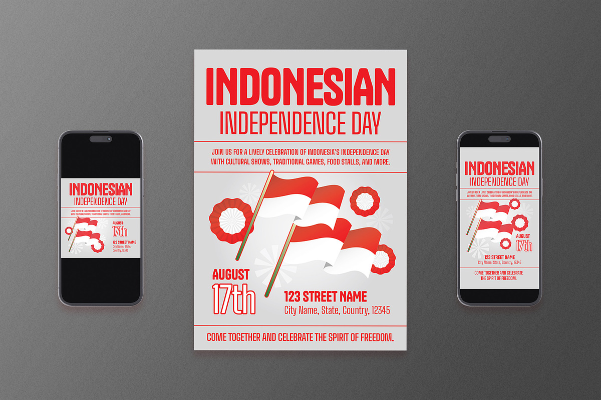 Modern Independence Day Flyer Set, a Flyer Template by Aiyari Graphic (Photo 1 of 3)