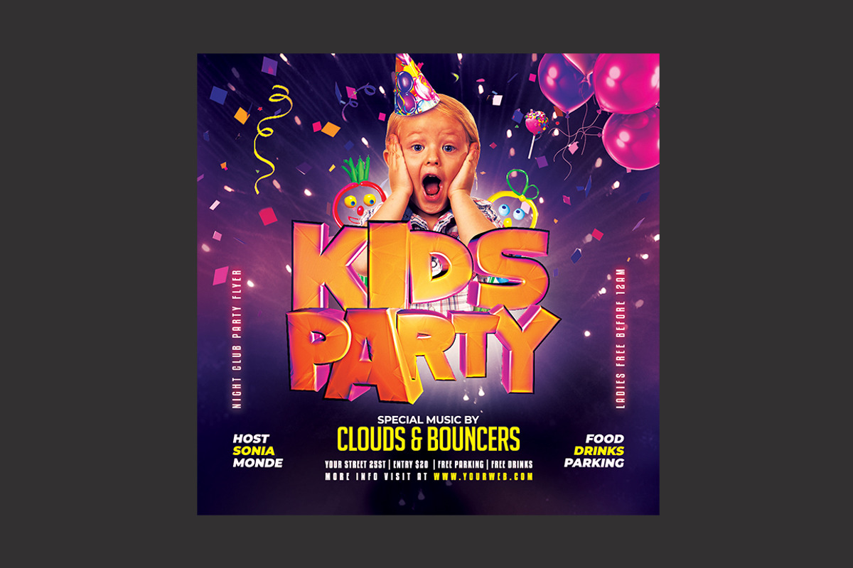 Kids Party Flyer, a Flyer Template by DSGraphicDesign