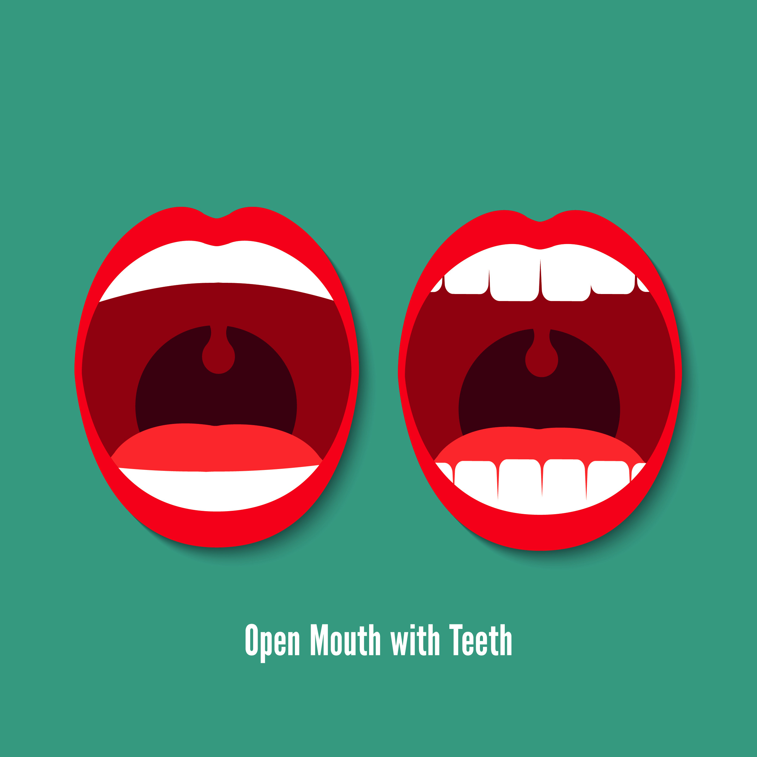 Open Mouth with Teeth Vector flat, an Icon by Drum-magic