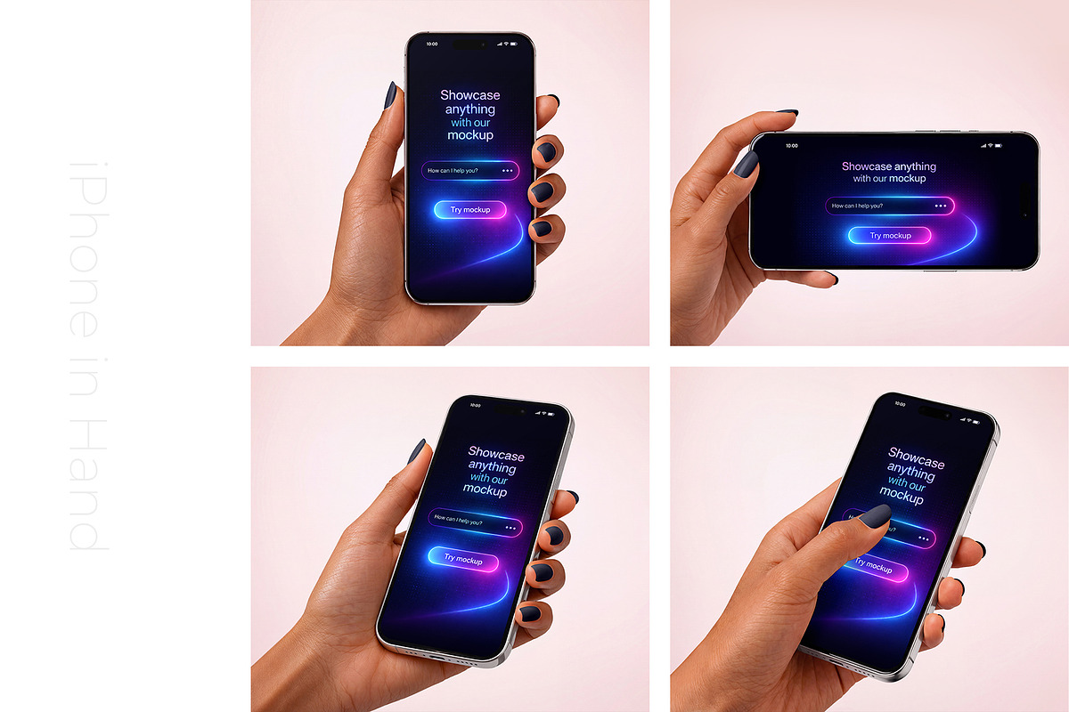 iPhone in Hand Mockup Set, an iPhone Mockup by Country4k (Photo 5 of 5)