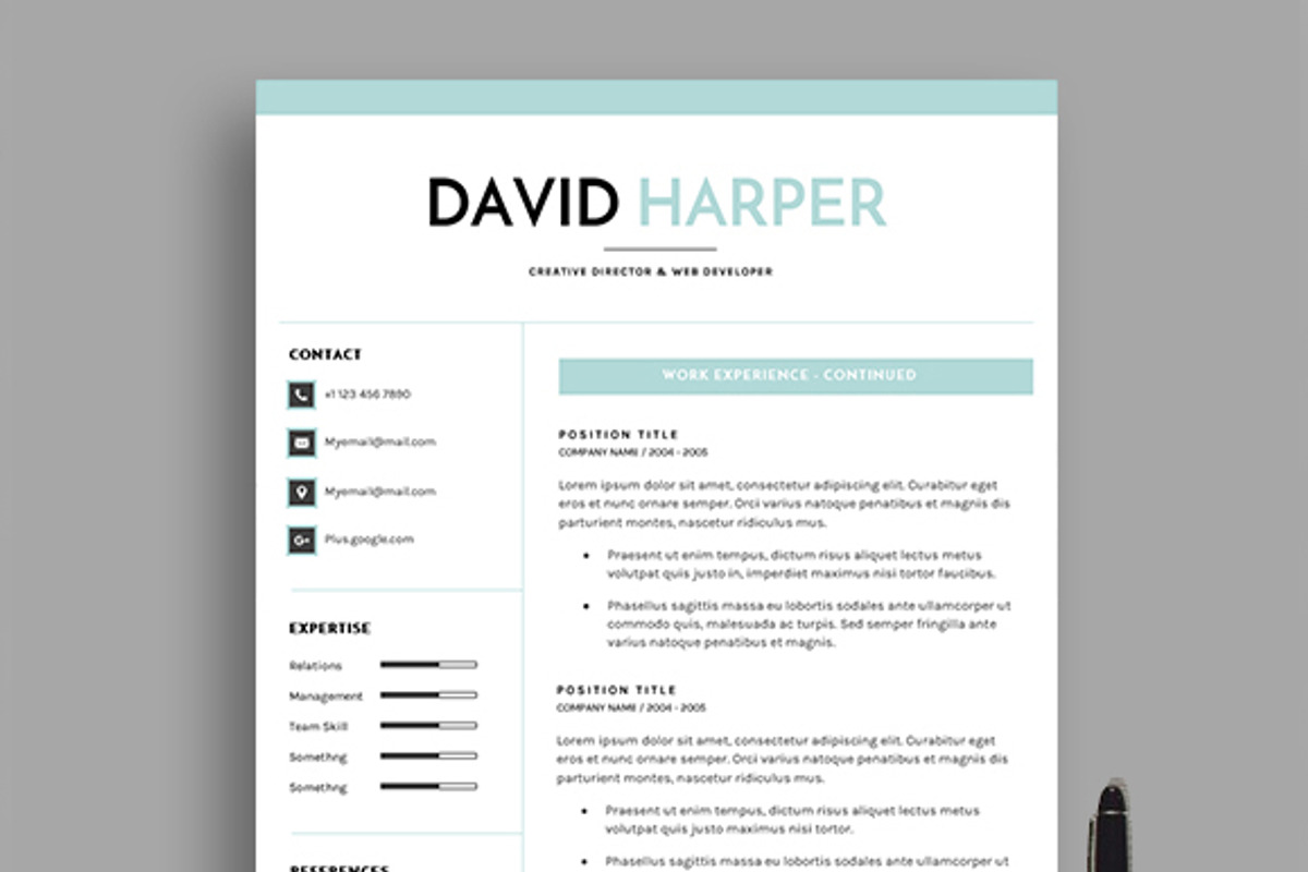 DH Resume (4 Pages), a Resume Template by dkcreatives (Photo 2 of 4)