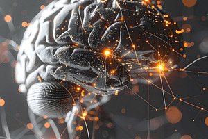 Artificial brain anatomy with bright neural pathways and glowing, a Nature Photo by GoodGoods