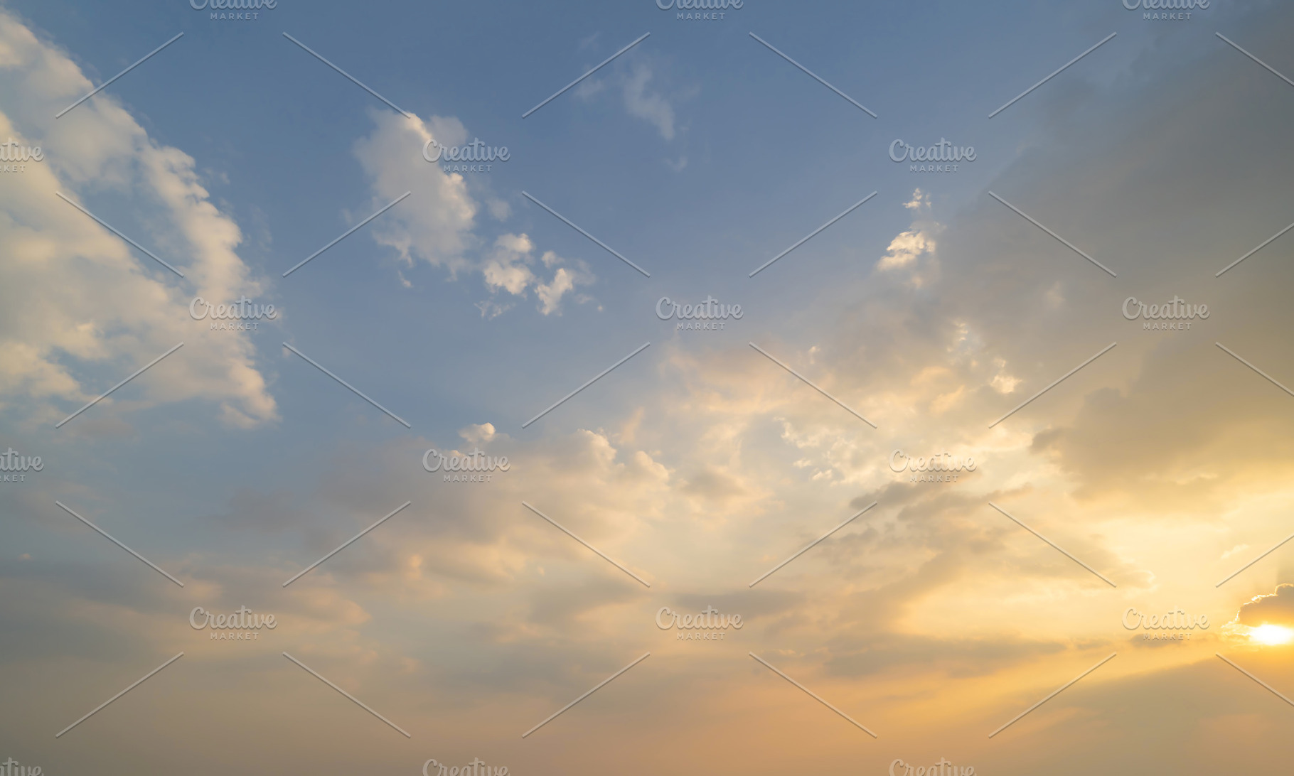 Sunset sky. Abstract nature background. Dramatic blue with orang, a Background Photo by Tampatra