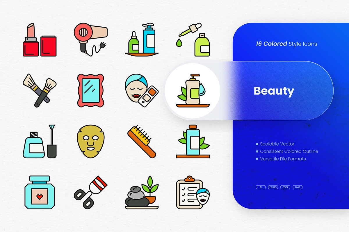 Beauty Colored Icons, an Outline Icon by cidcud_graphic