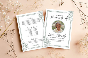 Minimalist Floral Funeral Invitation, an Invitation Template by SmmrDesign