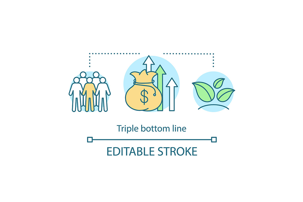 Triple bottom line concept icon, an Outline Icon by IMG Visuals