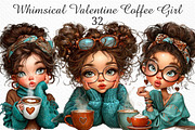 Whimsical Valentine Coffee Girl Png, an Illustration by Craft Nest (Thumbnail 1 of 11)