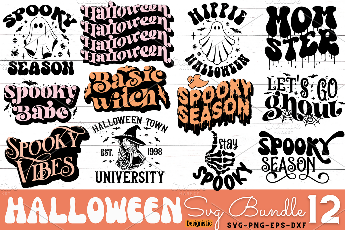 Mega Retro Halloween SVG Bundle, an Object Graphic by Design's Dark (Photo 5 of 9)