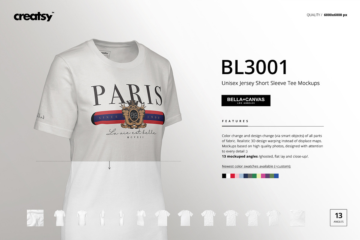 Bella Canvas 3001 Mockup Set (women), a Shirt Mockup by creatsy5 (Photo 1 of 5)