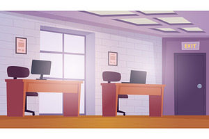 Office interior. open space working, an Object Illustration by Onyx