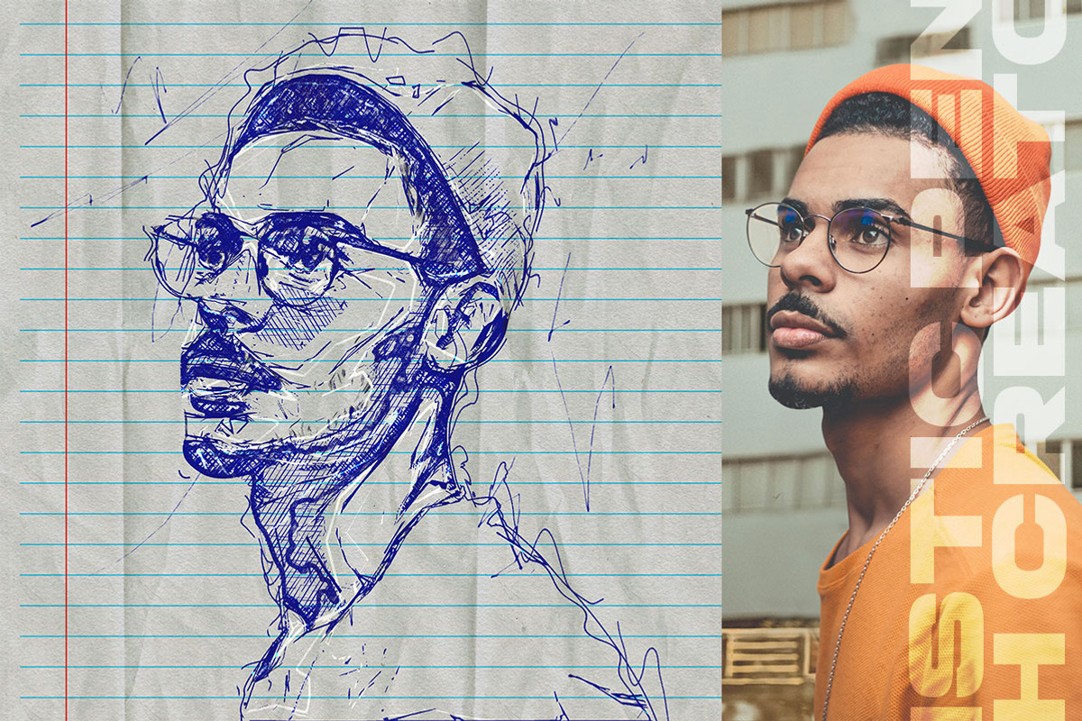 Realistic Pen Sketch Creator, an Action Add-On by Amorjesu.com (Photo 17 of 37)