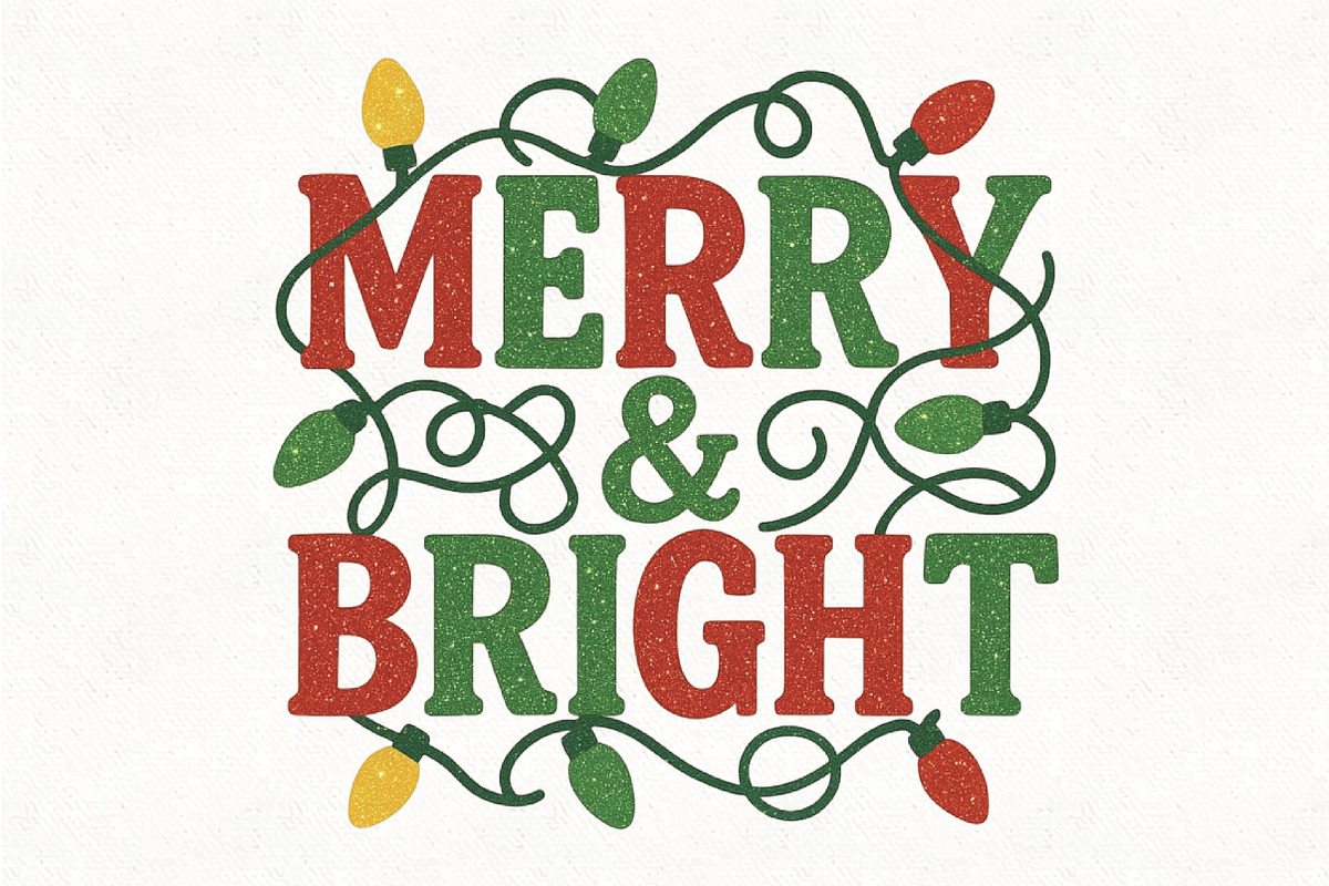 Merry and Bright PNG Christmas PNG, an Illustration by CraftArtStudio (Photo 1 of 4)