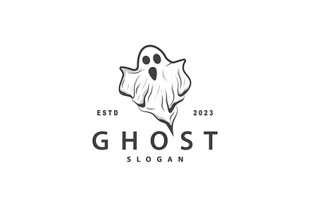 Spooky Ghost Logo Simple Halloween, a Branding & Logo Template by Maylianaw28
