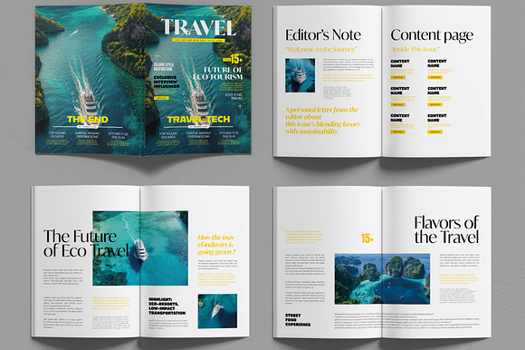 Travel Magazine Layout Template preview 7