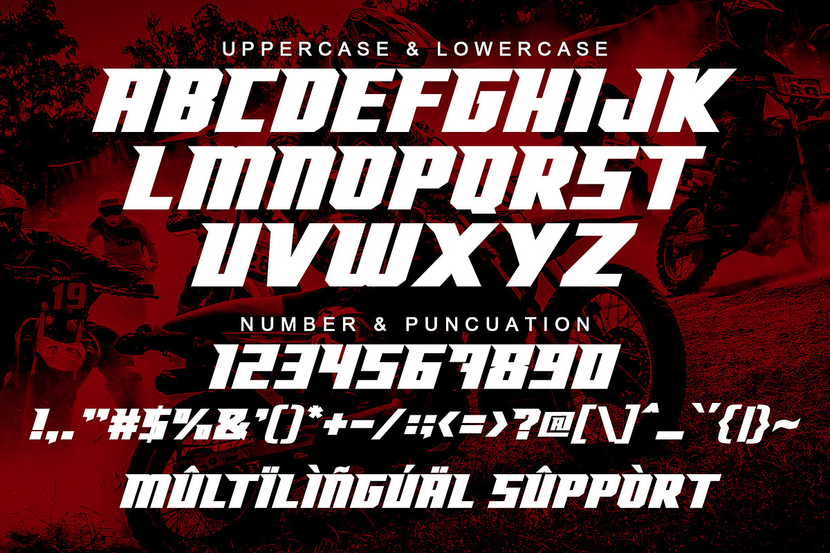 Racing Foner Bold Sport Font Series, a Font by Multype Studio (Photo 9 of 9)