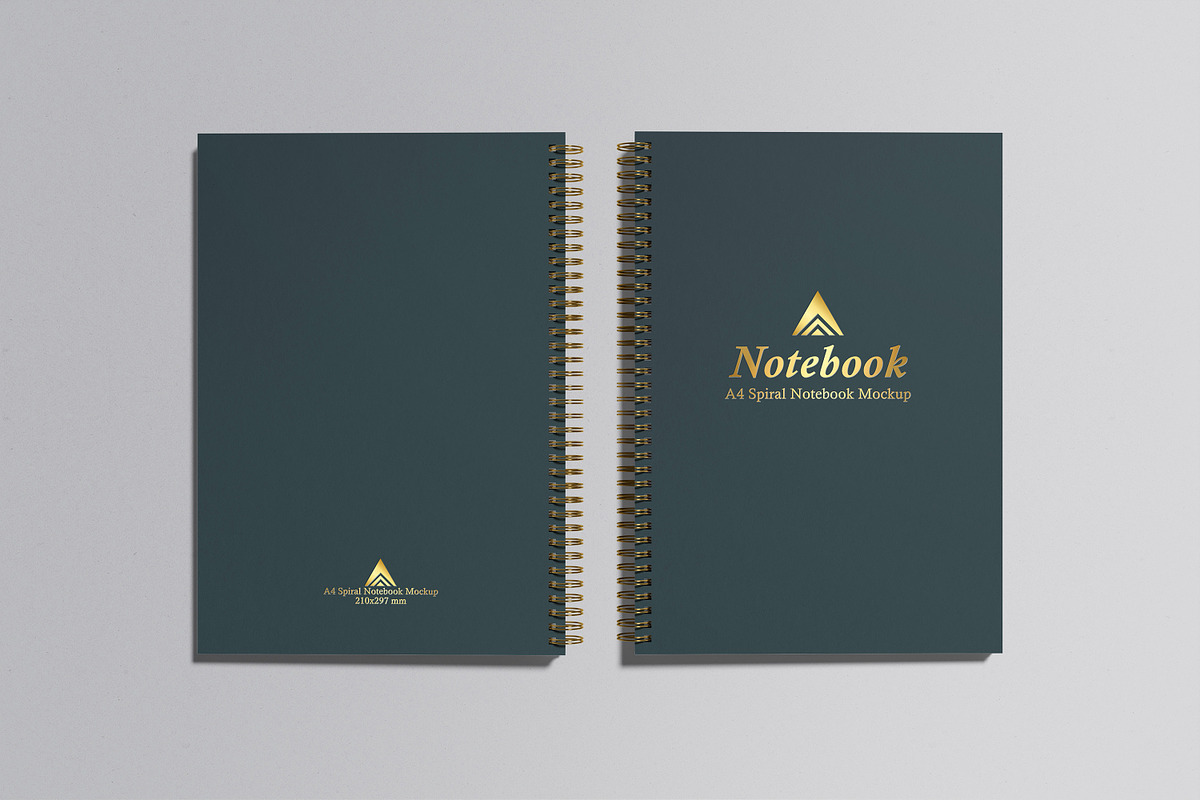 A4 Spiral Notebook Mockup, a Print Template by graphicsecond (Photo 6 of 16)