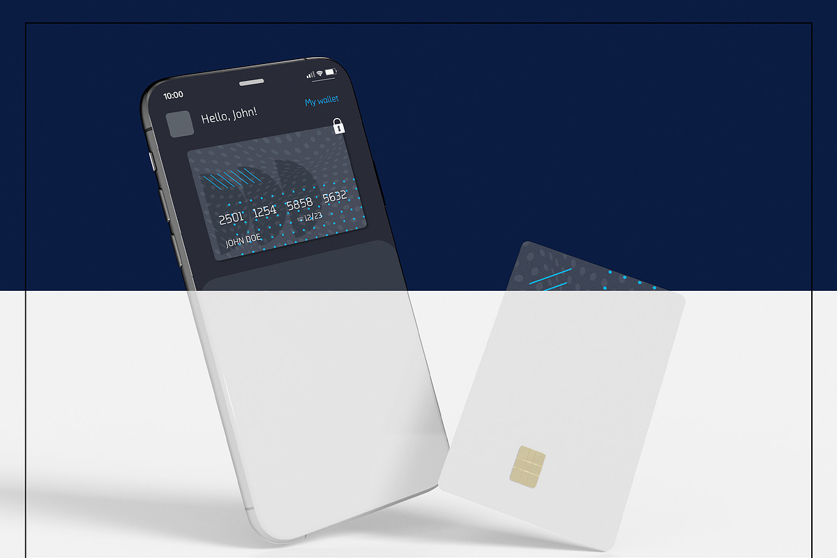 Credit Card & Banking App Mockup set, an iPhone Mockup by Mego-studio (Photo 8 of 11)